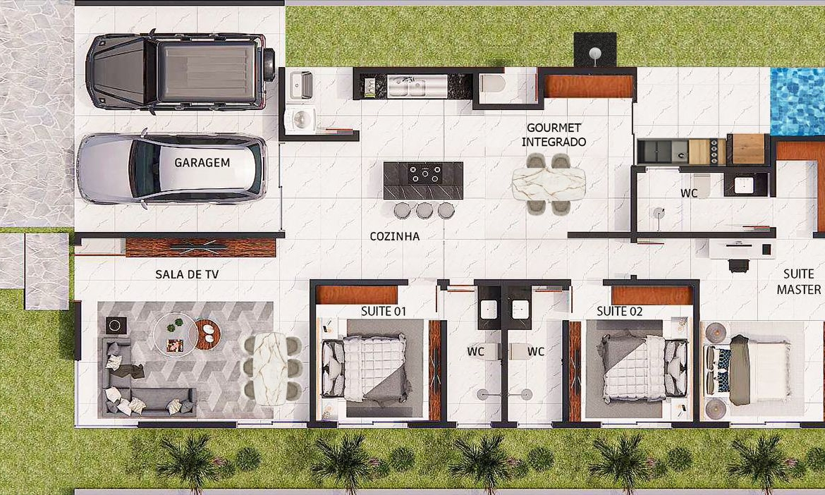 Casa com Piscina e Hidromassagem — Condomínio Jardins do Lago, Eusébio
