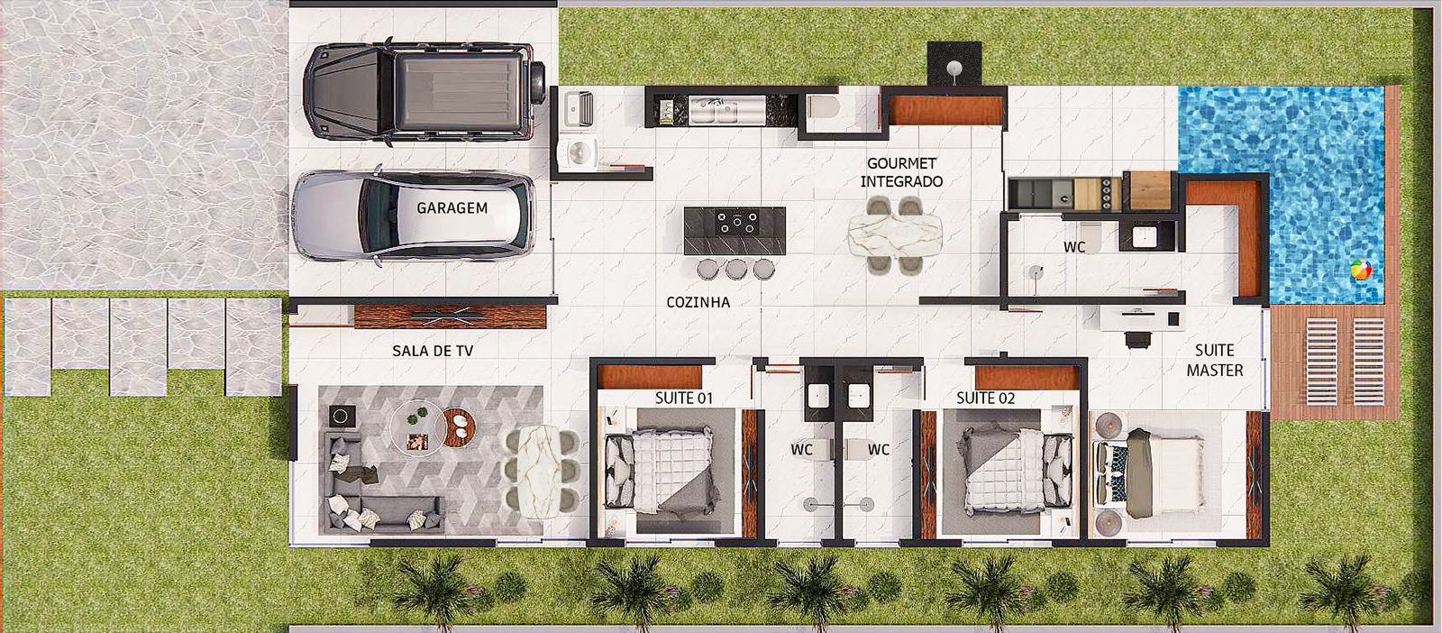 Casa com Piscina e Hidromassagem — Condomínio Jardins do Lago, Eusébio