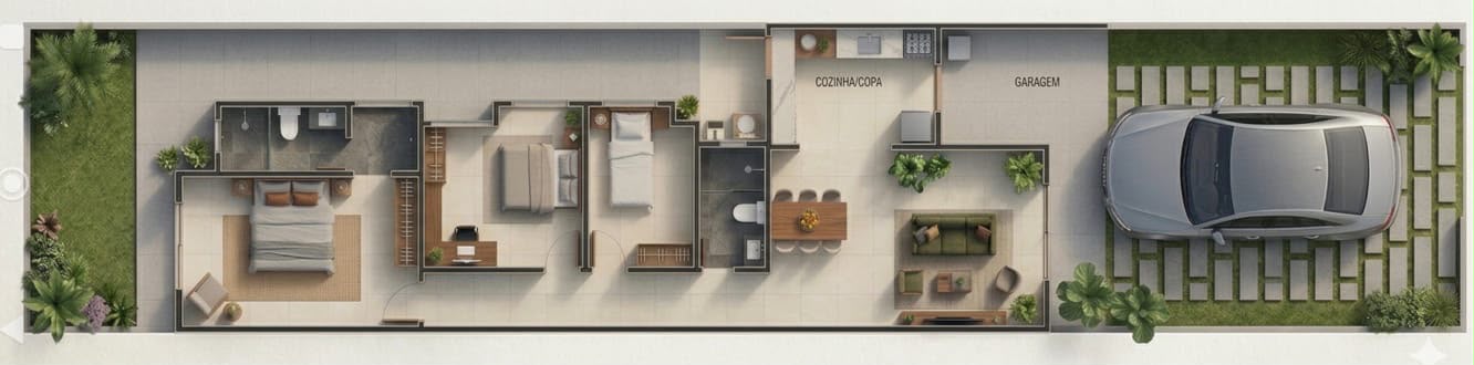Casa Plana – Eusébio – 3 quartos (sendo 2 suítes) – Aquiraz